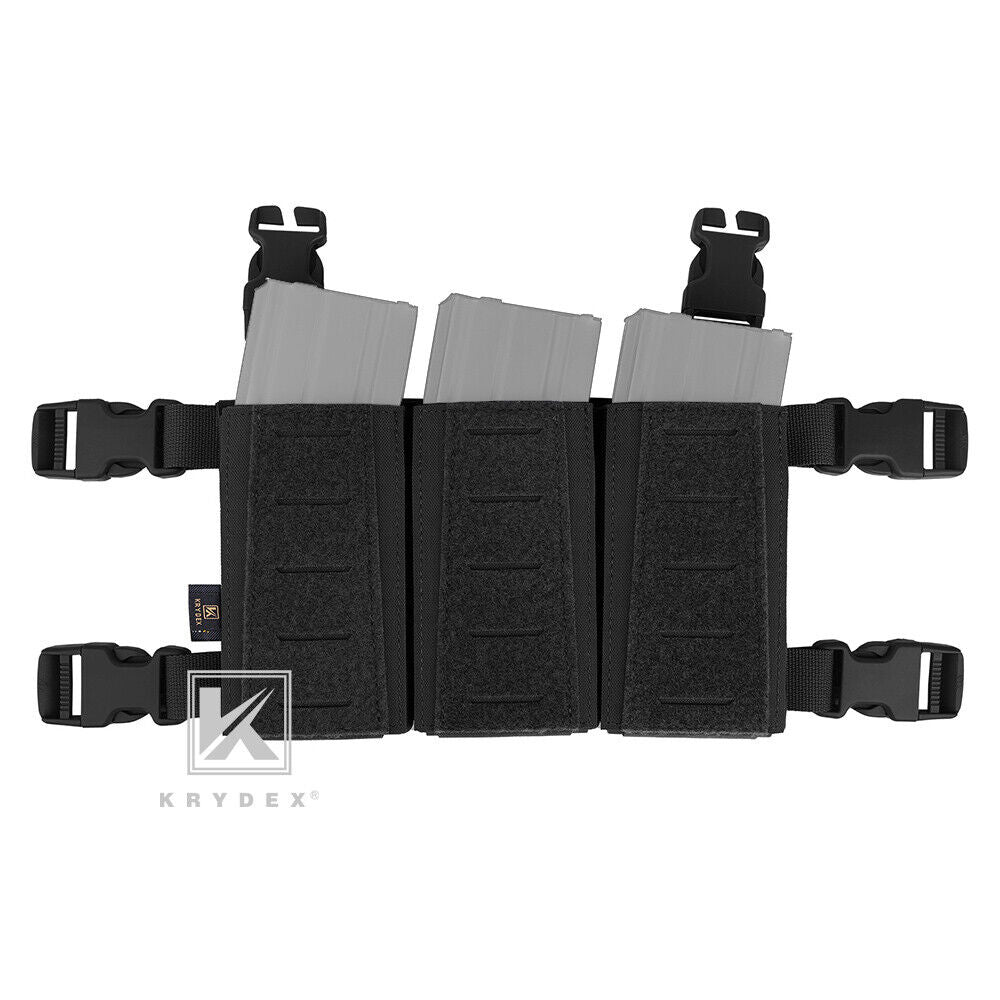 Krydex Tactical Triple Placard .223 5.56 Mag Pouch Retention Insert Holder Chest Rig Plate Carrier