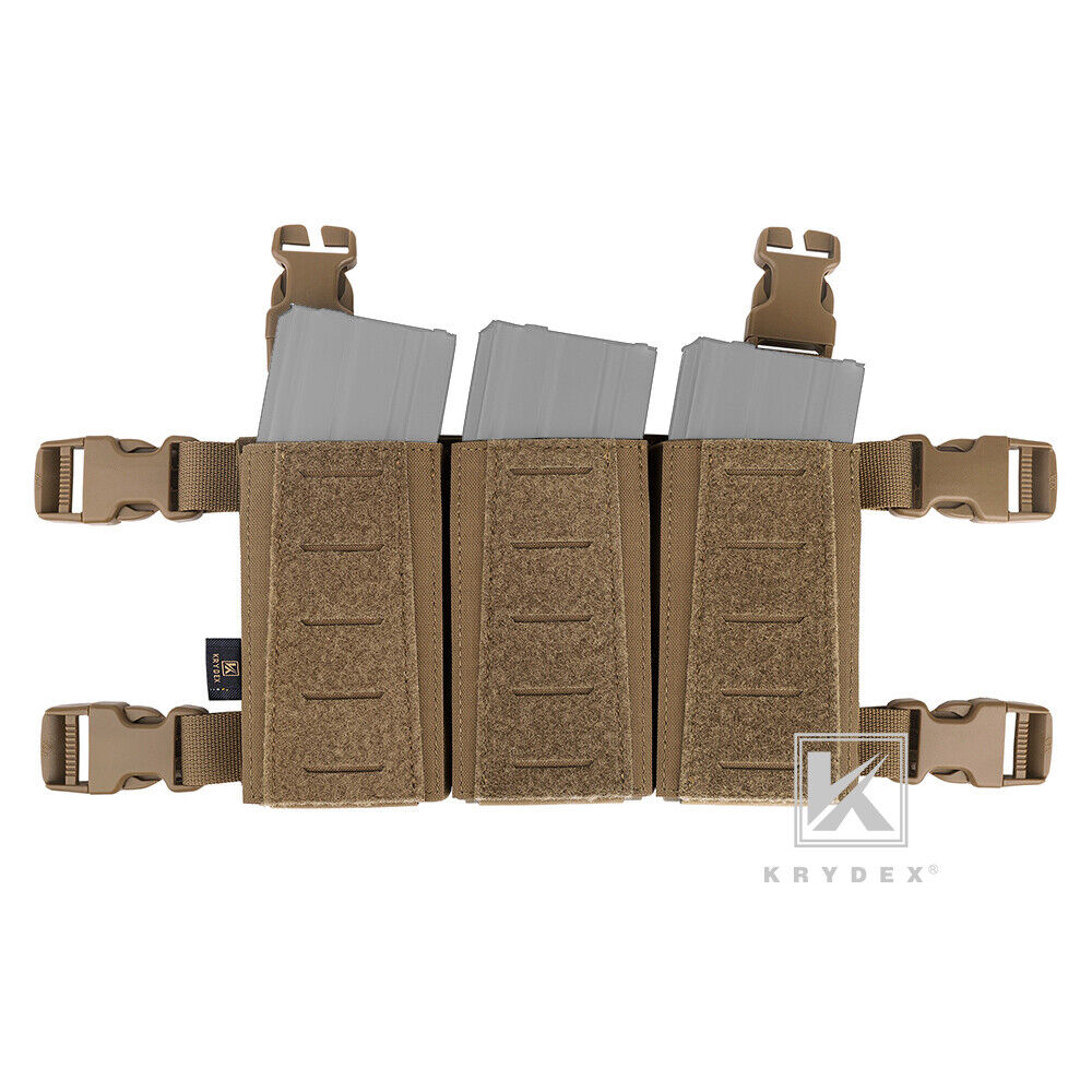 Krydex Tactical Triple Placard .223 5.56 Mag Pouch Retention Insert Holder Chest Rig Plate Carrier