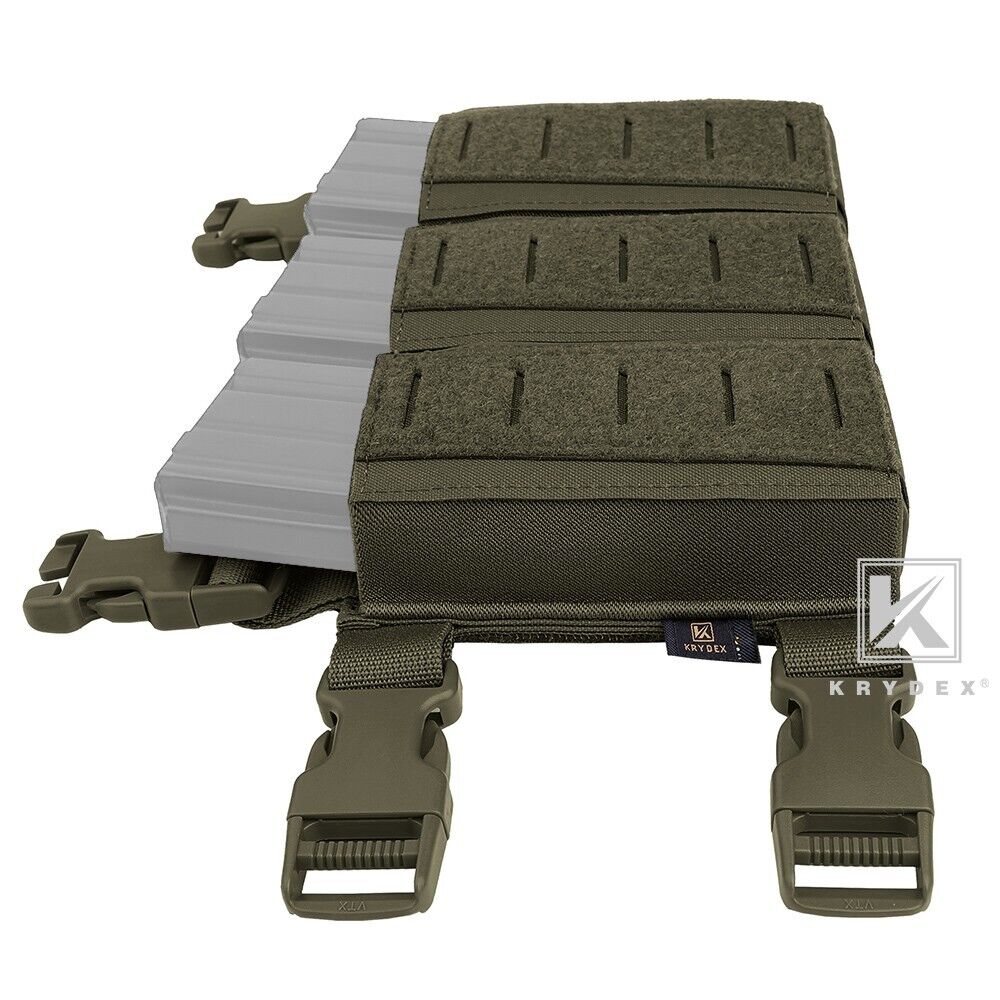Krydex Tactical Triple Placard .223 5.56 Mag Pouch Retention Insert Holder Chest Rig Plate Carrier