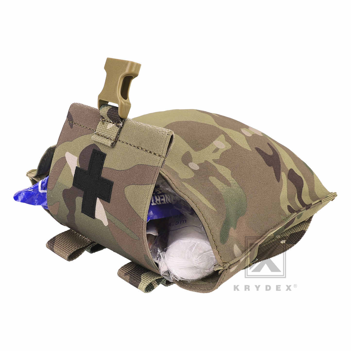 KRYDEX Tactical Stretch Small Blow Out Medical Pouch MOLLE & Belt Quick Release Medic Bag
