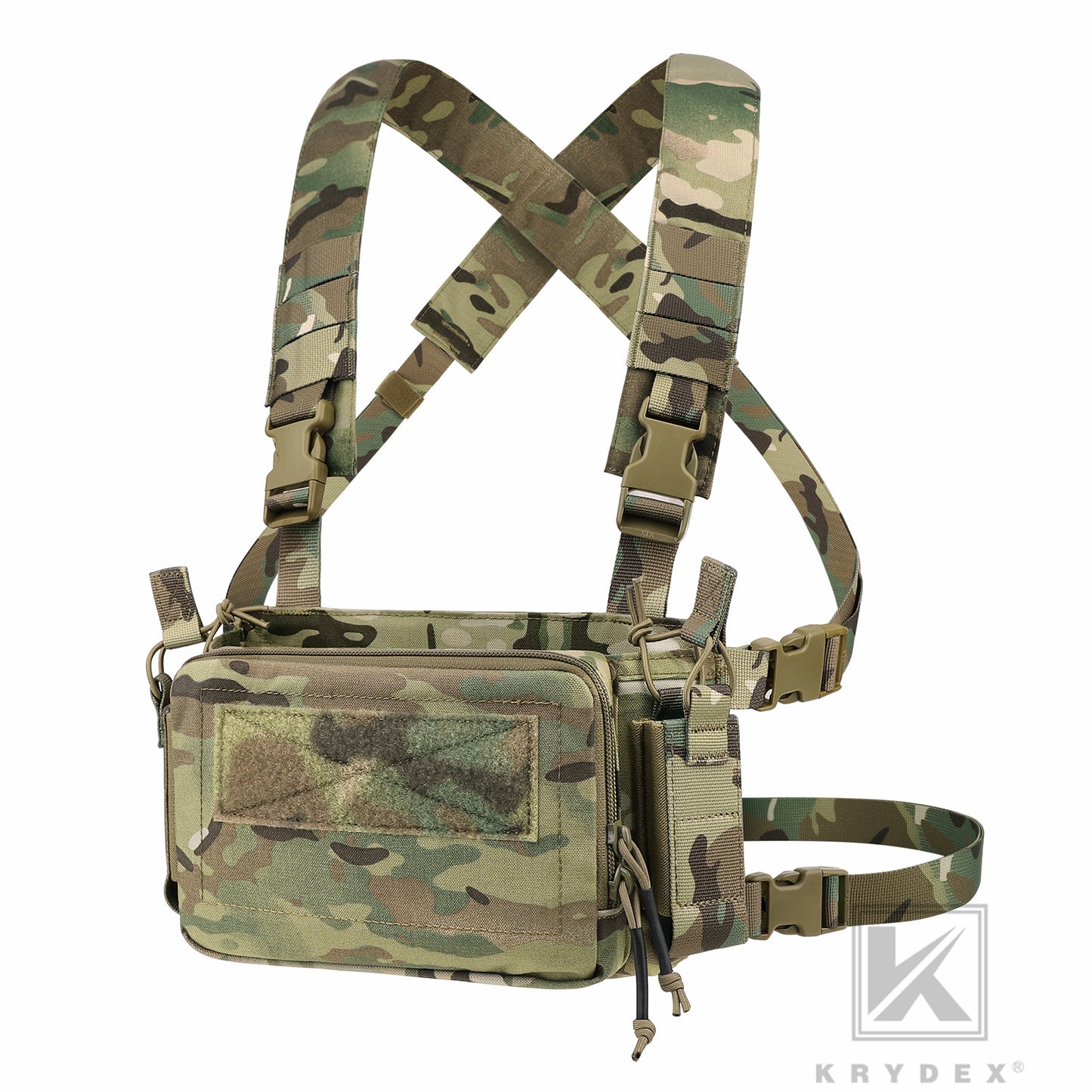 KRYDEX Tactical D3CR Chest Rig 5.56 7.62 Rifle Pistol Mag Pouch Placard Carrier with D3 Flatpack Tactical Backpack