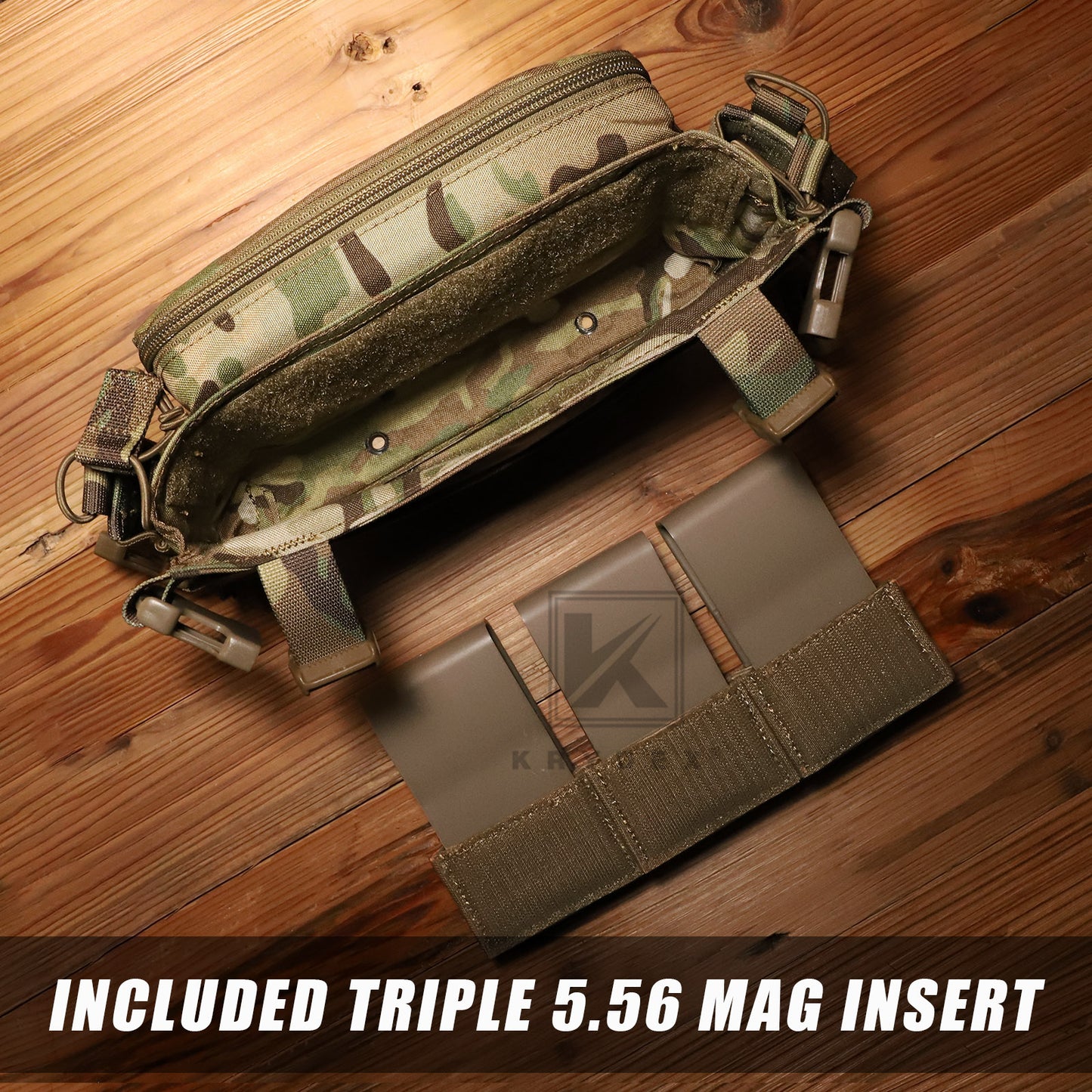 KRYDEX Tactical D3CR Chest Rig 5.56 7.62 Rifle Pistol Mag Pouch Placard Carrier with D3 Flatpack Tactical Backpack