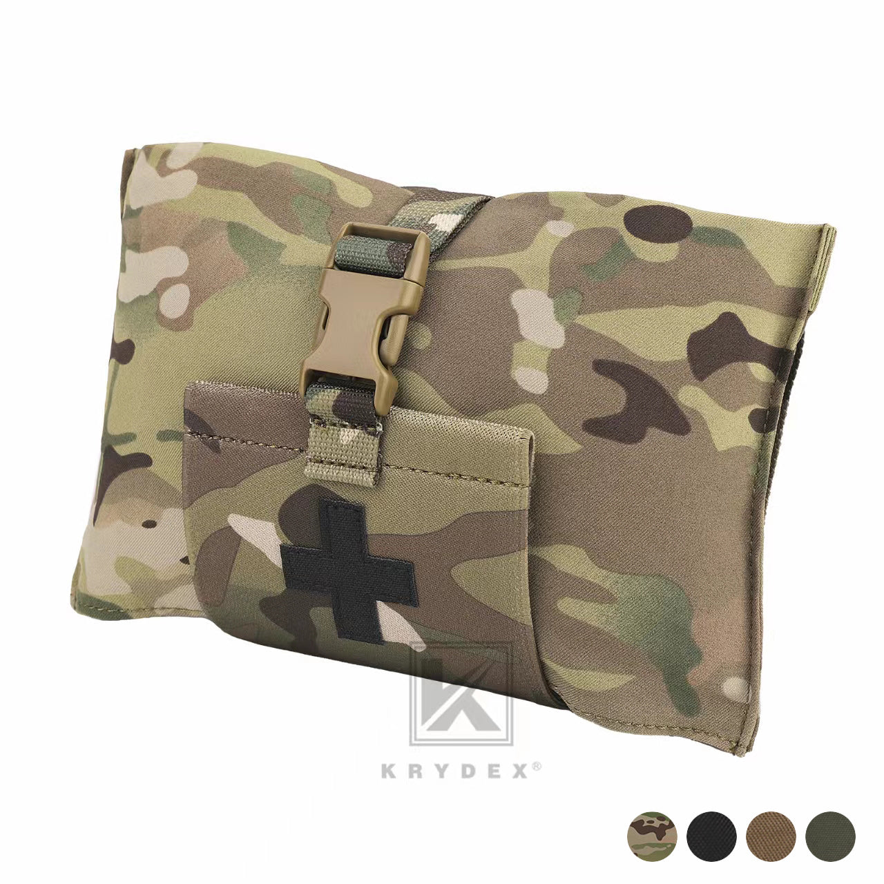 KRYDEX Tactical Stretch Small Blow Out Medical Pouch MOLLE & Belt Quick Release Medic Bag
