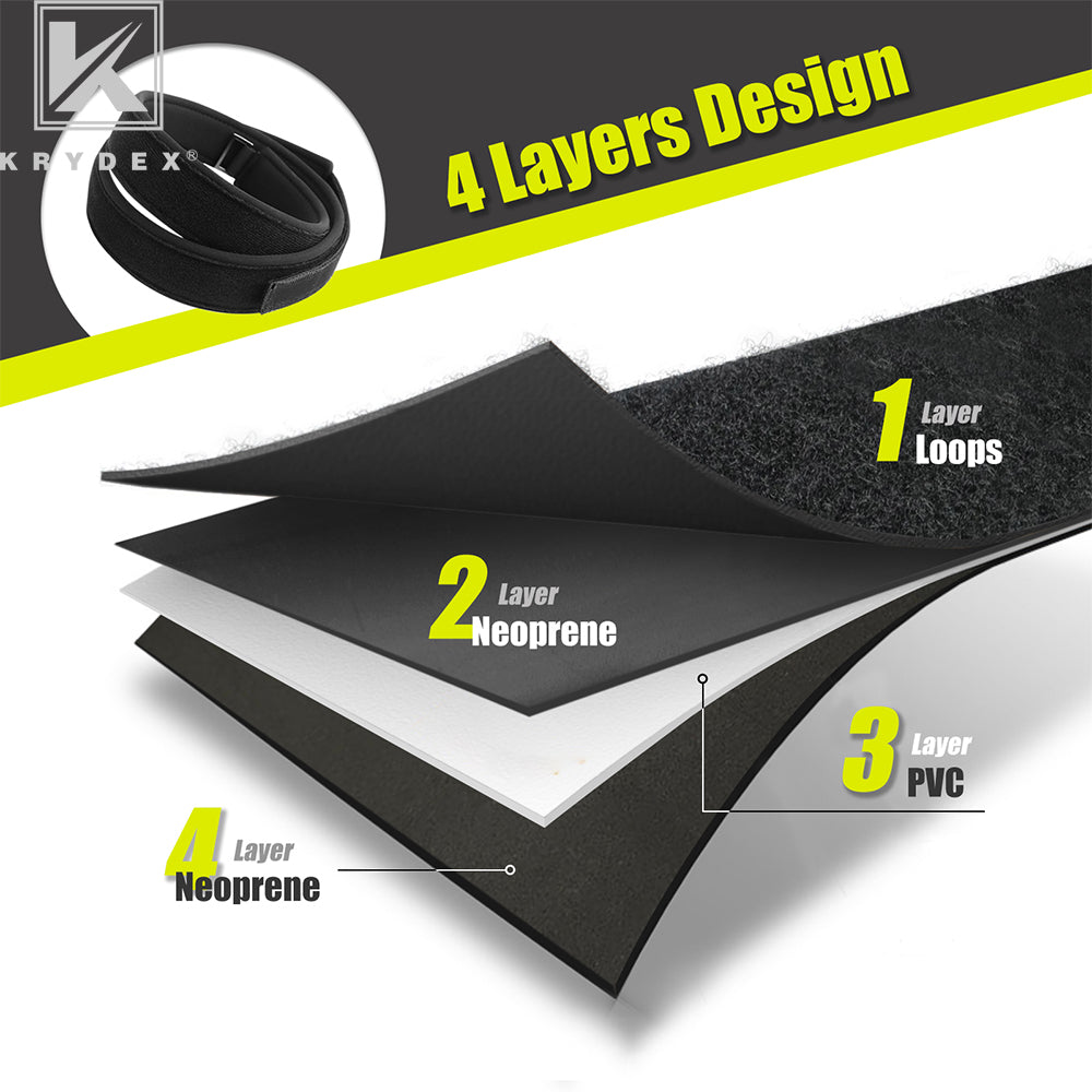 Krydex 1.5” Padded Inner Belt Black Loop Lined Belt Comfortable Inner Duty Battle Shooting Belt