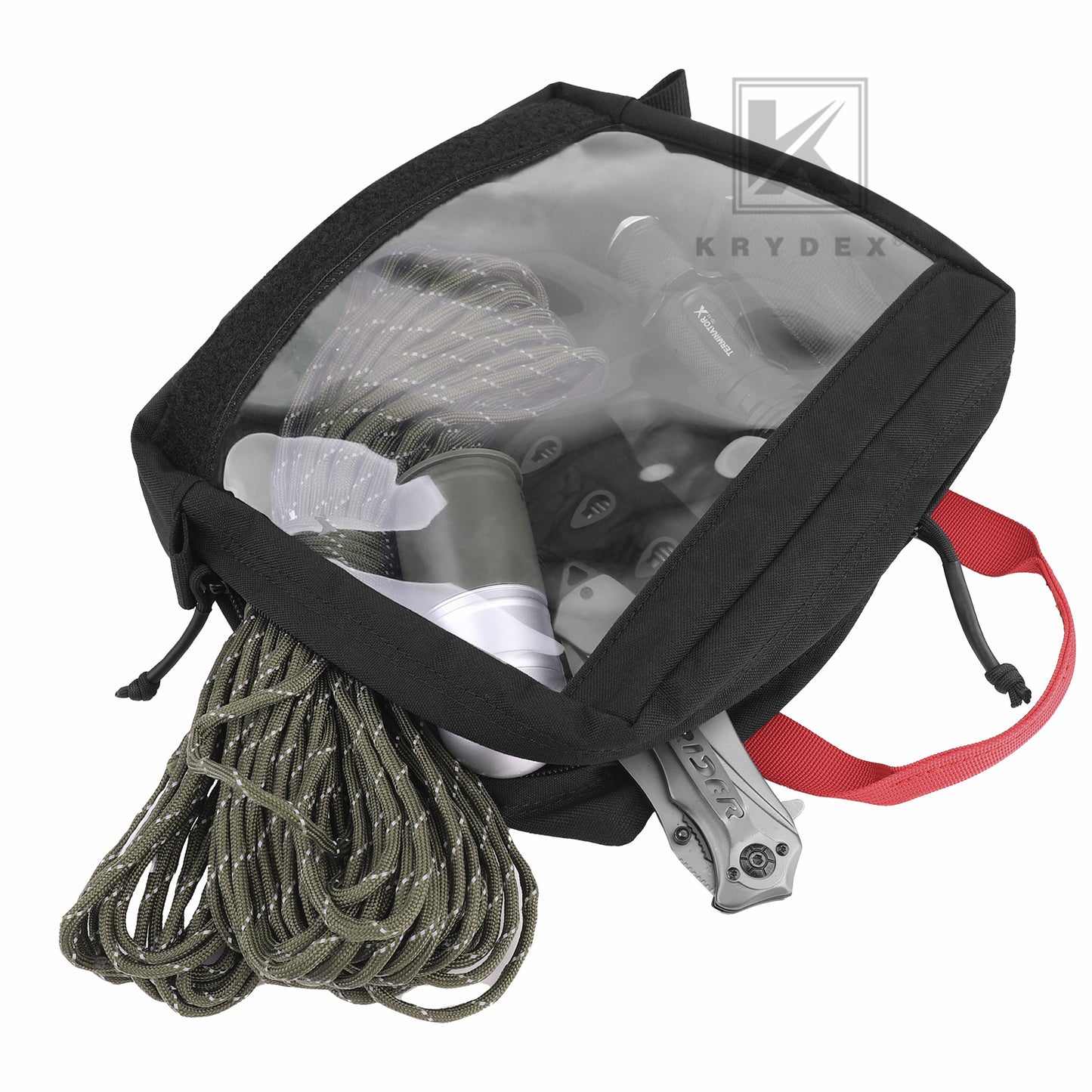 Krydex Clear Top Insert Large/Small for D3 Tactical Backpack Organizer Bag Hook & Loop Medic Pouch