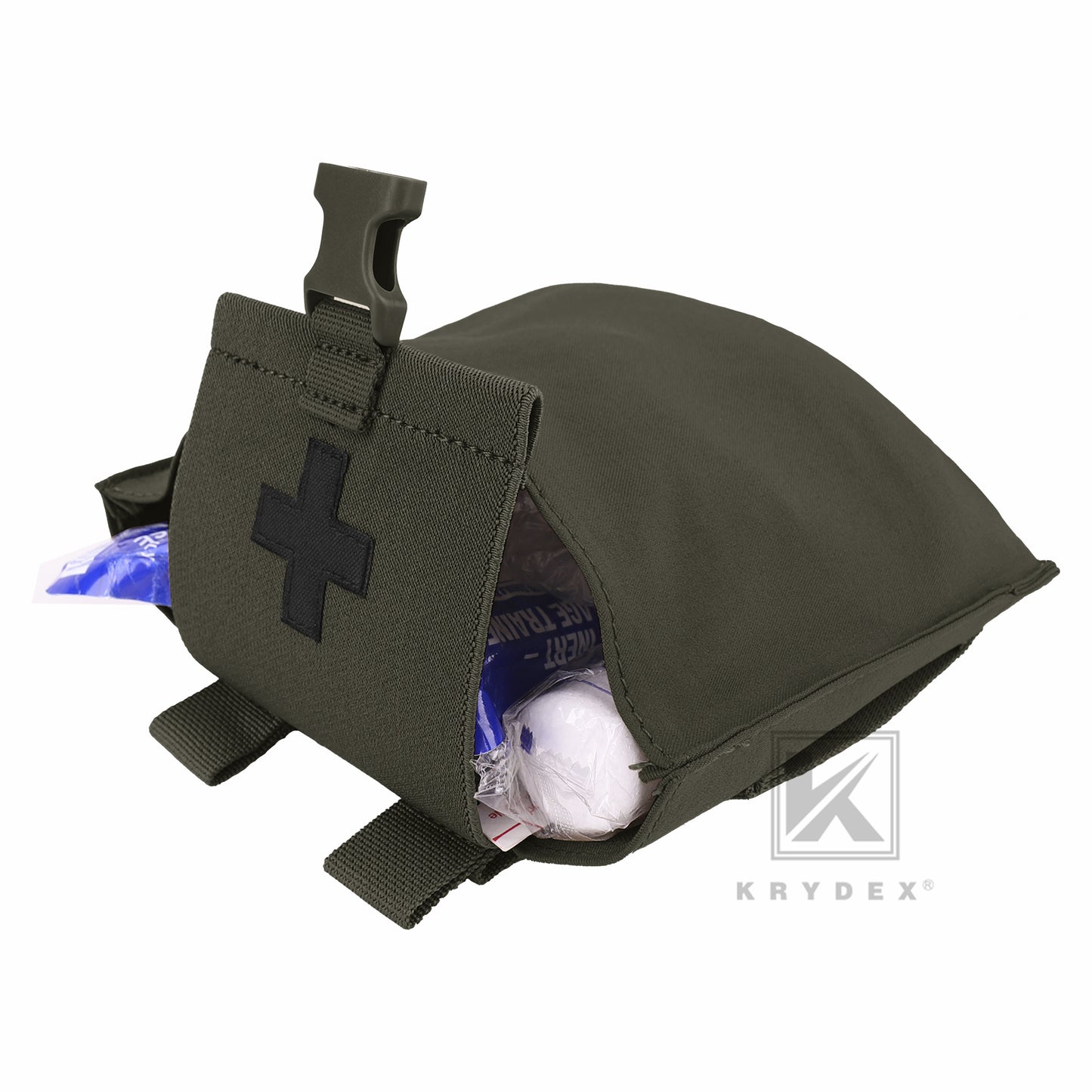 KRYDEX Tactical Stretch Small Blow Out Medical Pouch MOLLE & Belt Quick Release Medic Bag