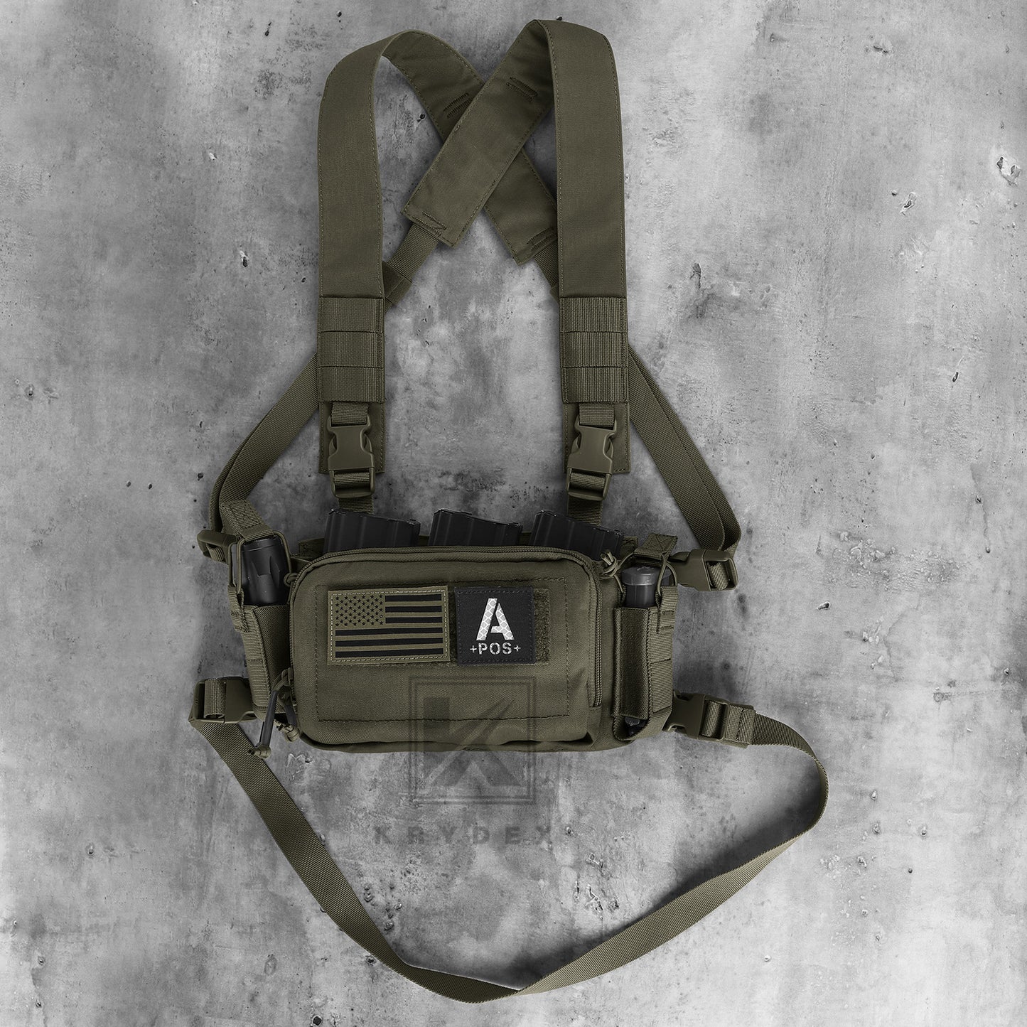 KRYDEX Tactical D3CR Chest Rig 5.56 7.62 Rifle Pistol Mag Pouch Placard Carrier with D3 Flatpack Tactical Backpack