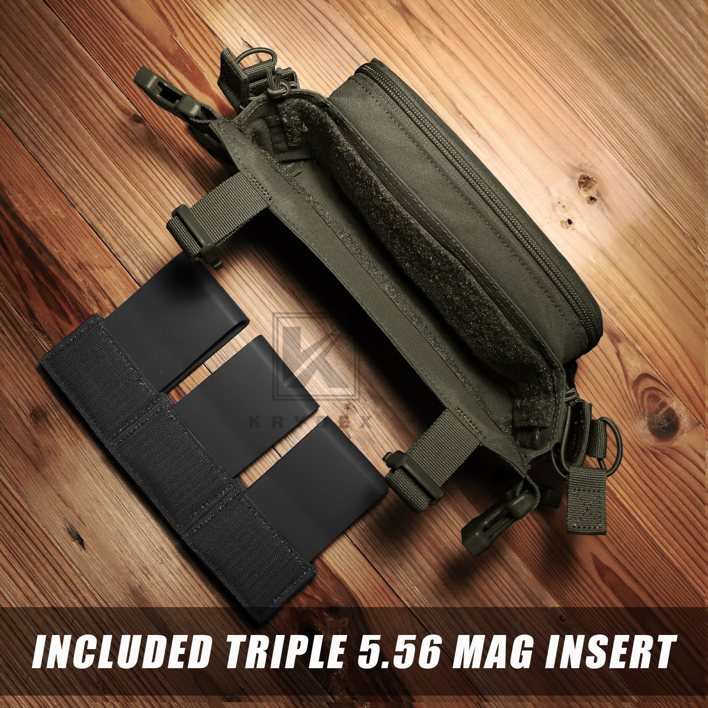 KRYDEX Tactical D3CR Chest Rig 5.56 7.62 Rifle Pistol Mag Pouch Placard Carrier with D3 Flatpack Tactical Backpack