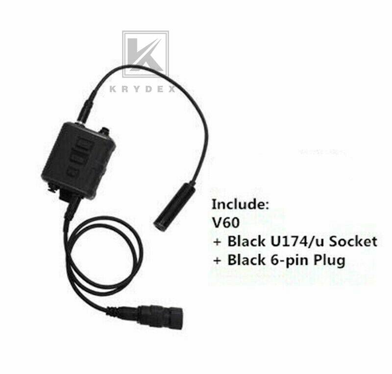 KRYDEX FCS AMP Tactical Headset Communication Noise Reduction Gear V20 V60 PTT