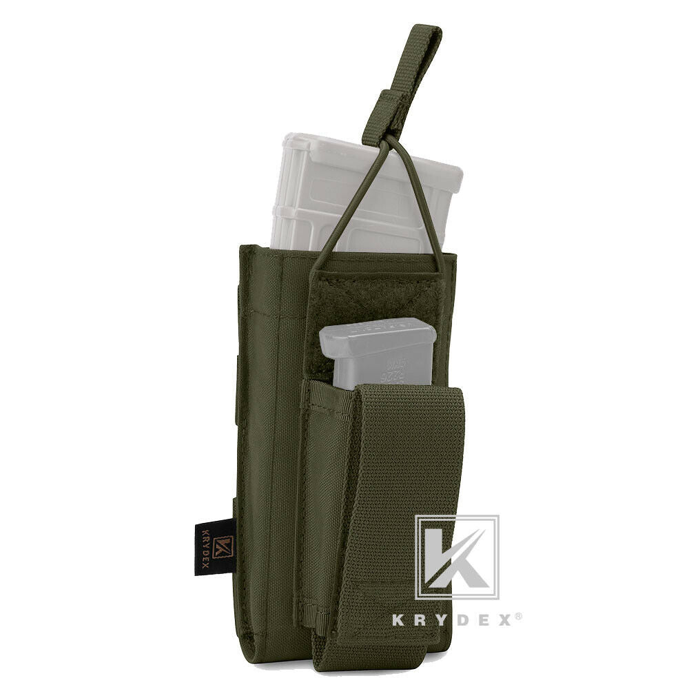 KRYDEX Single Open Top 5.56 M4 M16 AR15 & Pistol Magazine Pouch