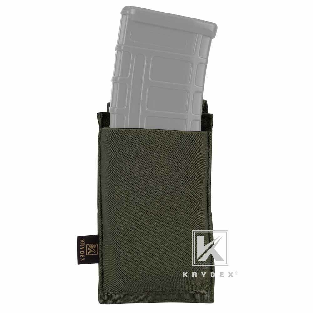 KRYDEX Fast Draw Tactical Molle Elastic Single 5.56 .223 M4 M16 AR Rifle Magazine Pouch Mag Carrier Holster Multiuse Pouch