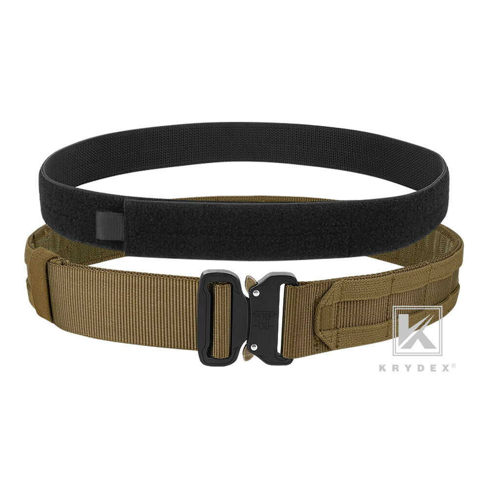 KRYDEX Quick Release 1.5"-1.75" Heavy Duty Metal Buckle Molle Rigger Outer & Inner Belt Airsoft Battle Tactical Outdoor Adjustable Waistband