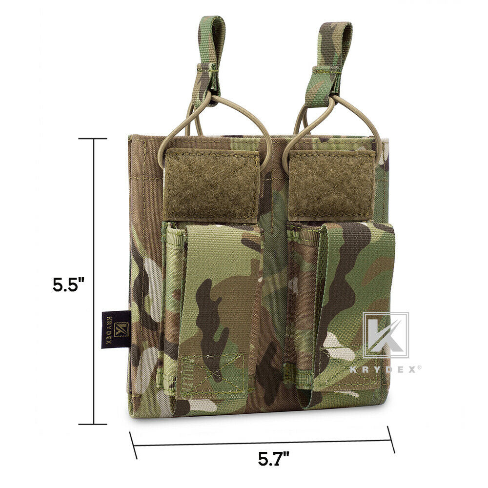 KRYDEX Double Open Top 5.56 M4 M16 AR15 & Pistol Magazine Pouch