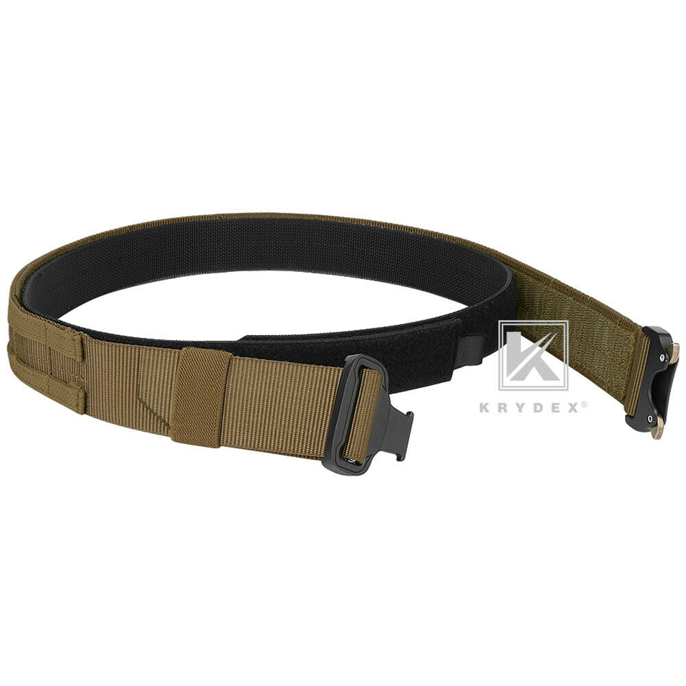 KRYDEX Quick Release 1.5"-1.75" Heavy Duty Metal Buckle Molle Rigger Outer & Inner Belt Airsoft Battle Tactical Outdoor Adjustable Waistband