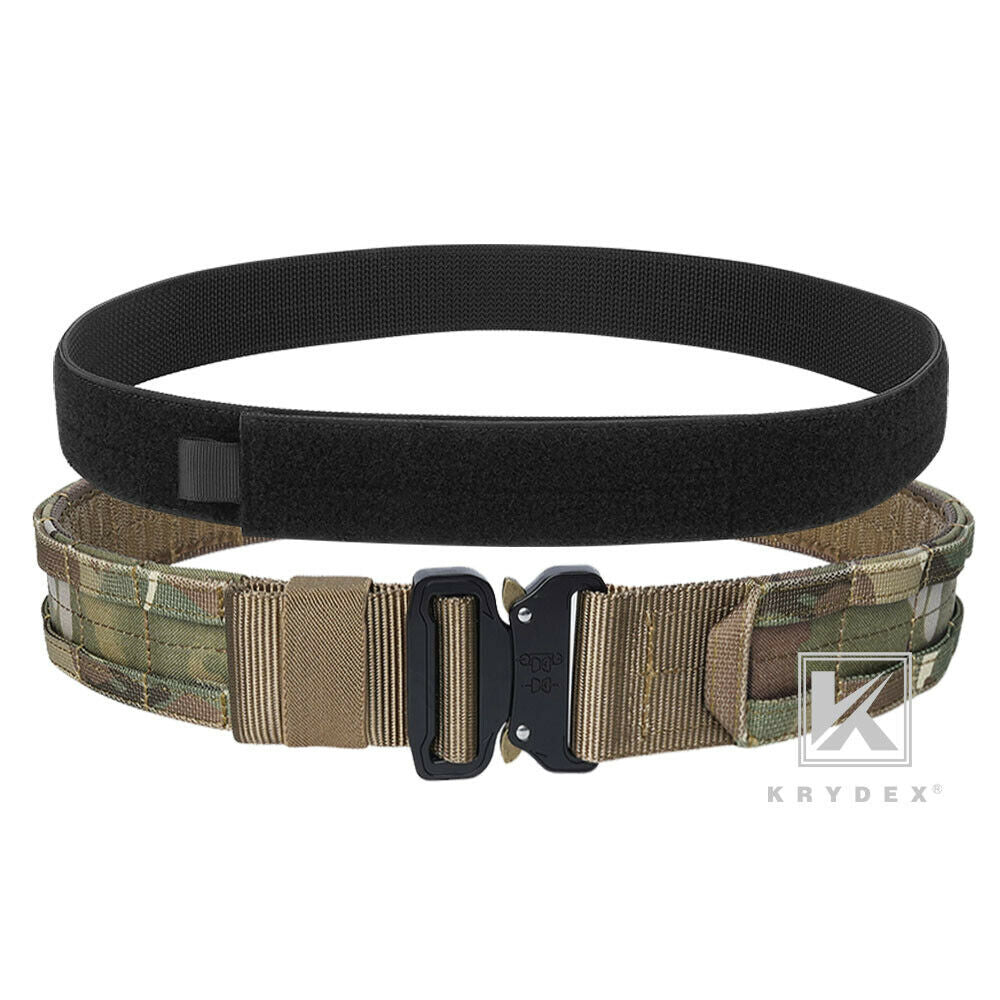 KRYDEX Quick Release 1.5"-1.75" Heavy Duty Metal Buckle Molle Rigger Outer & Inner Belt Airsoft Battle Tactical Outdoor Adjustable Waistband