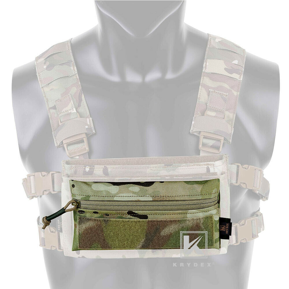 KRYDEX Hook & Loop Zipper Candy Pouch Utility Tool Storage Pouch for Plate Carrier Vest Chest Rig