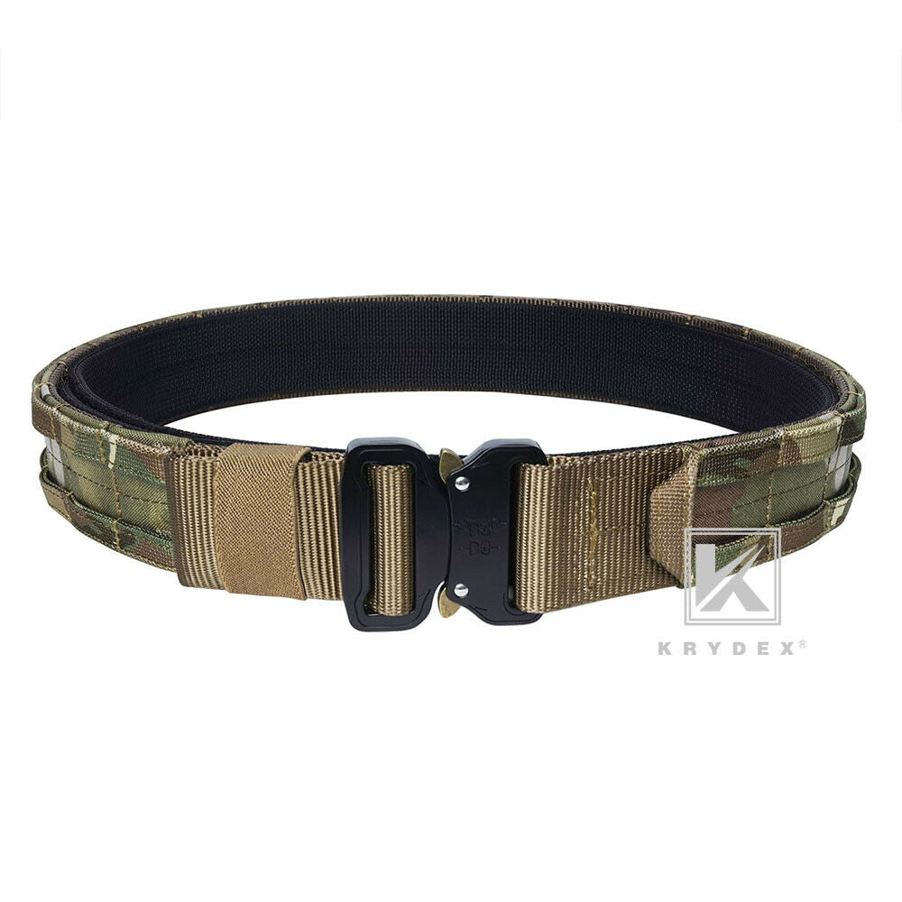 KRYDEX Quick Release 1.5"-1.75" Heavy Duty Metal Buckle Molle Rigger Outer & Inner Belt Airsoft Battle Tactical Outdoor Adjustable Waistband