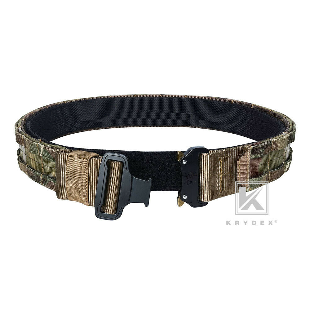 KRYDEX Quick Release 1.5"-1.75" Heavy Duty Metal Buckle Molle Rigger Outer & Inner Belt Airsoft Battle Tactical Outdoor Adjustable Waistband