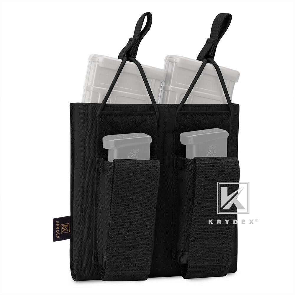 KRYDEX Double Open Top 5.56 M4 M16 AR15 & Pistol Magazine Pouch