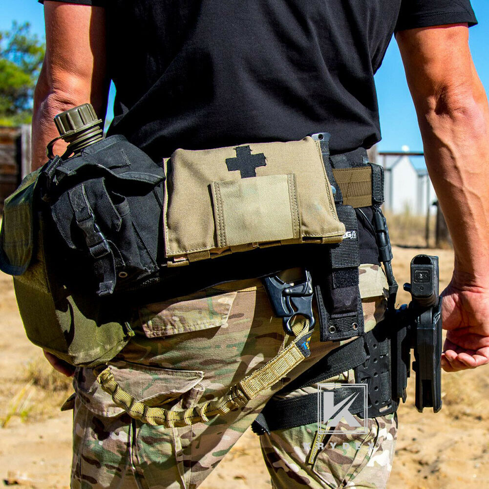 KRYDEX Quick Release 1.5"-1.75" Heavy Duty Metal Buckle Molle Rigger Outer & Inner Belt Airsoft Battle Tactical Outdoor Adjustable Waistband