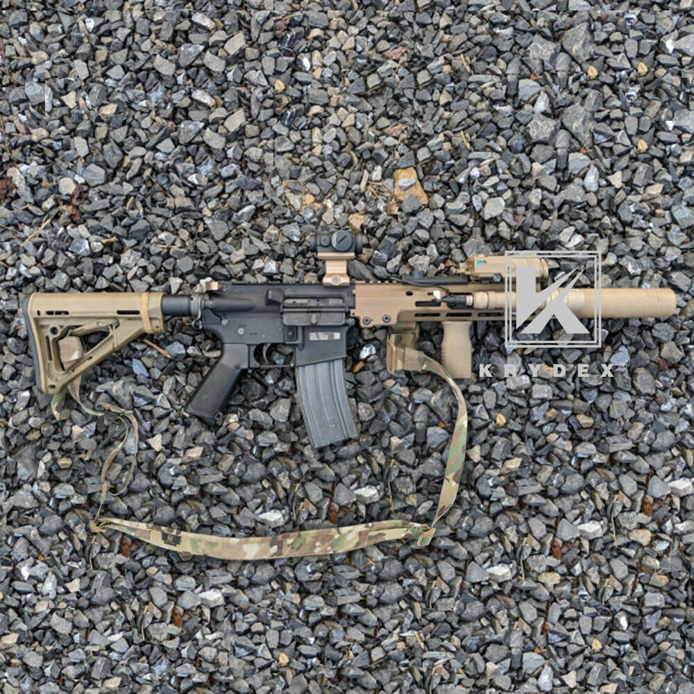 KRYDEX Modular Slingster Sling Tactical Wide Padded Pull Tab 2 Point Quick Adjustable Rifle Gun Sling