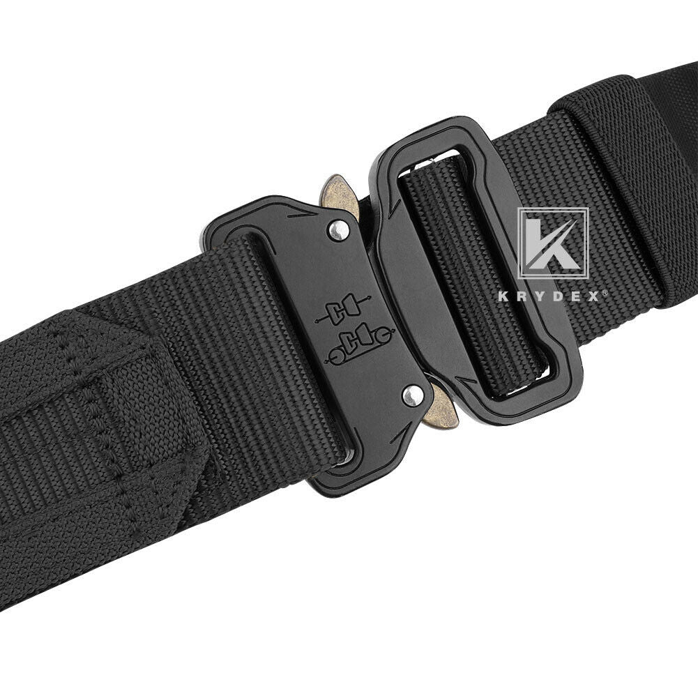 KRYDEX Quick Release 1.5"-1.75" Heavy Duty Metal Buckle Molle Rigger Outer & Inner Belt Airsoft Battle Tactical Outdoor Adjustable Waistband