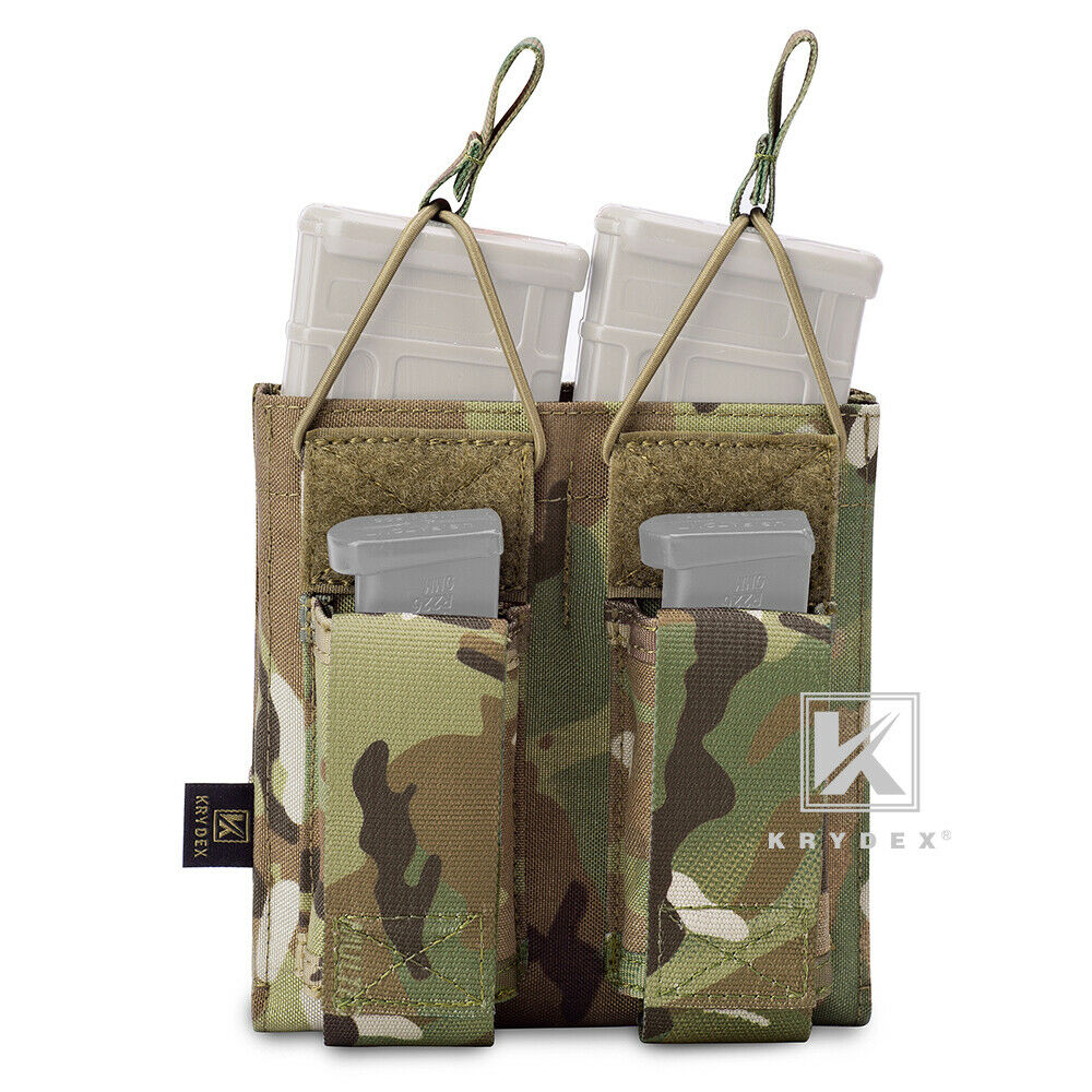 KRYDEX Double Open Top 5.56 M4 M16 AR15 & Pistol Magazine Pouch