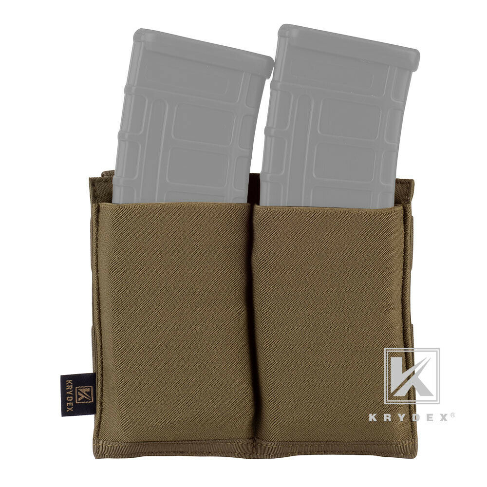 KRYDEX Fast Draw Tactical Molle Elastic Double 5.56 .223 M4 M16 AR Rifle Magazine Pouch Mag Carrier Holster Multiuse Pouch