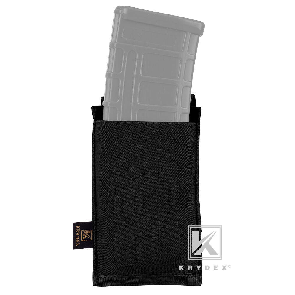 KRYDEX Fast Draw Tactical Molle Elastic Single 5.56 .223 M4 M16 AR Rifle Magazine Pouch Mag Carrier Holster Multiuse Pouch