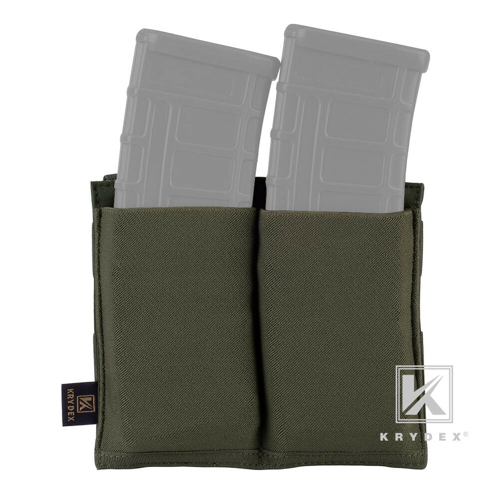 KRYDEX Fast Draw Tactical Molle Elastic Double 5.56 .223 M4 M16 AR Rifle Magazine Pouch Mag Carrier Holster Multiuse Pouch