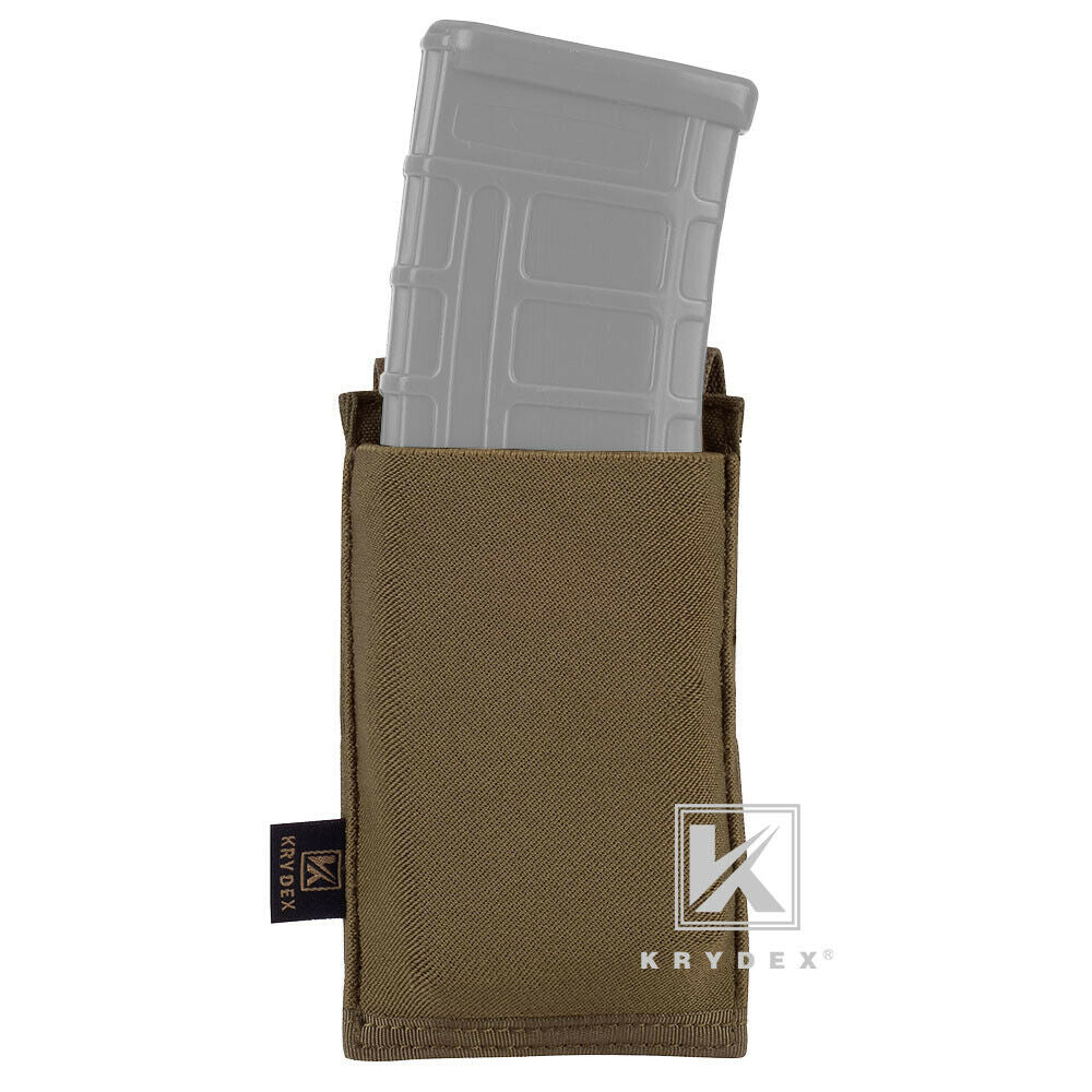 KRYDEX Fast Draw Tactical Molle Elastic Single 5.56 .223 M4 M16 AR Rifle Magazine Pouch Mag Carrier Holster Multiuse Pouch