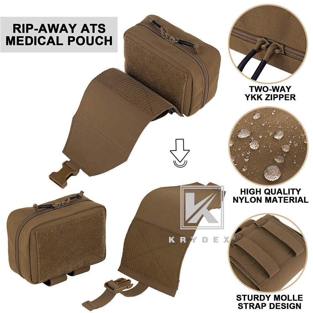 KRYDEX Rip Away IFAK Pouch Medic EMT First Aid Trauma Kit Bag BELT / MOLLE