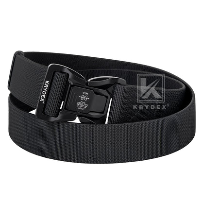 Krydex Tactical Belt 1.5" Stretch Nylon Rigger Belt with Quick Release Buckle Heavy Duty for Work EDC Outdoor Duty Belt