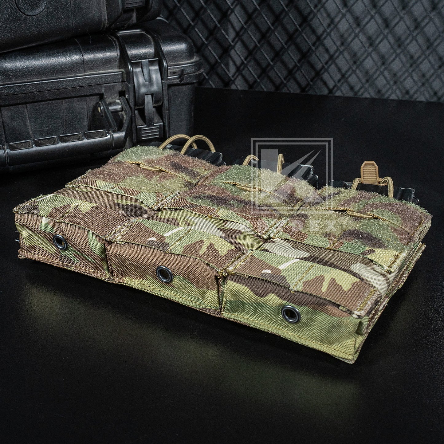Krydex Tactical 556 Triple Mag Pouch Open Top MOLLE Magazine Holder for M4/M16/AR15 Fast Draw Quick Reload