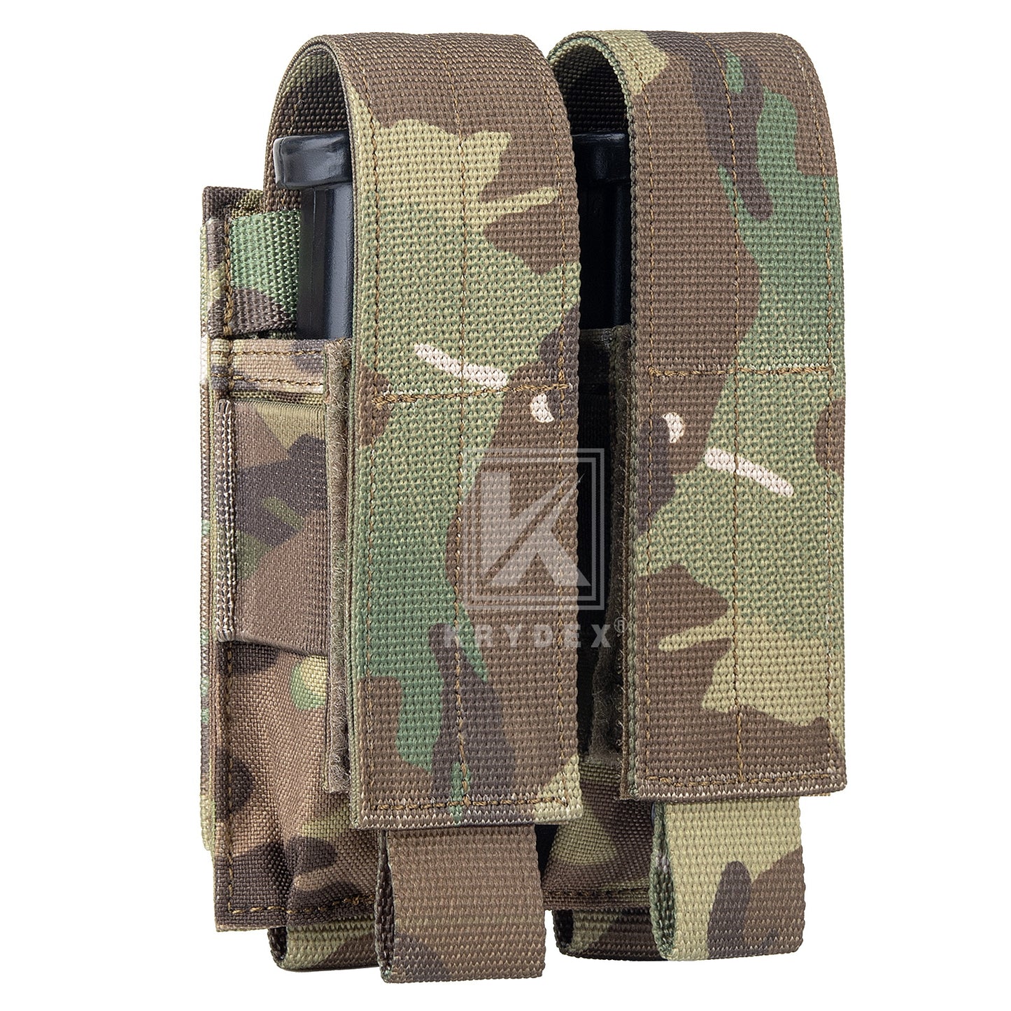 Krydex Tactical 9mm Double Mag Pouch Modular Single / Double Stack Pistol Magzine Holder MOLLE Compatible
