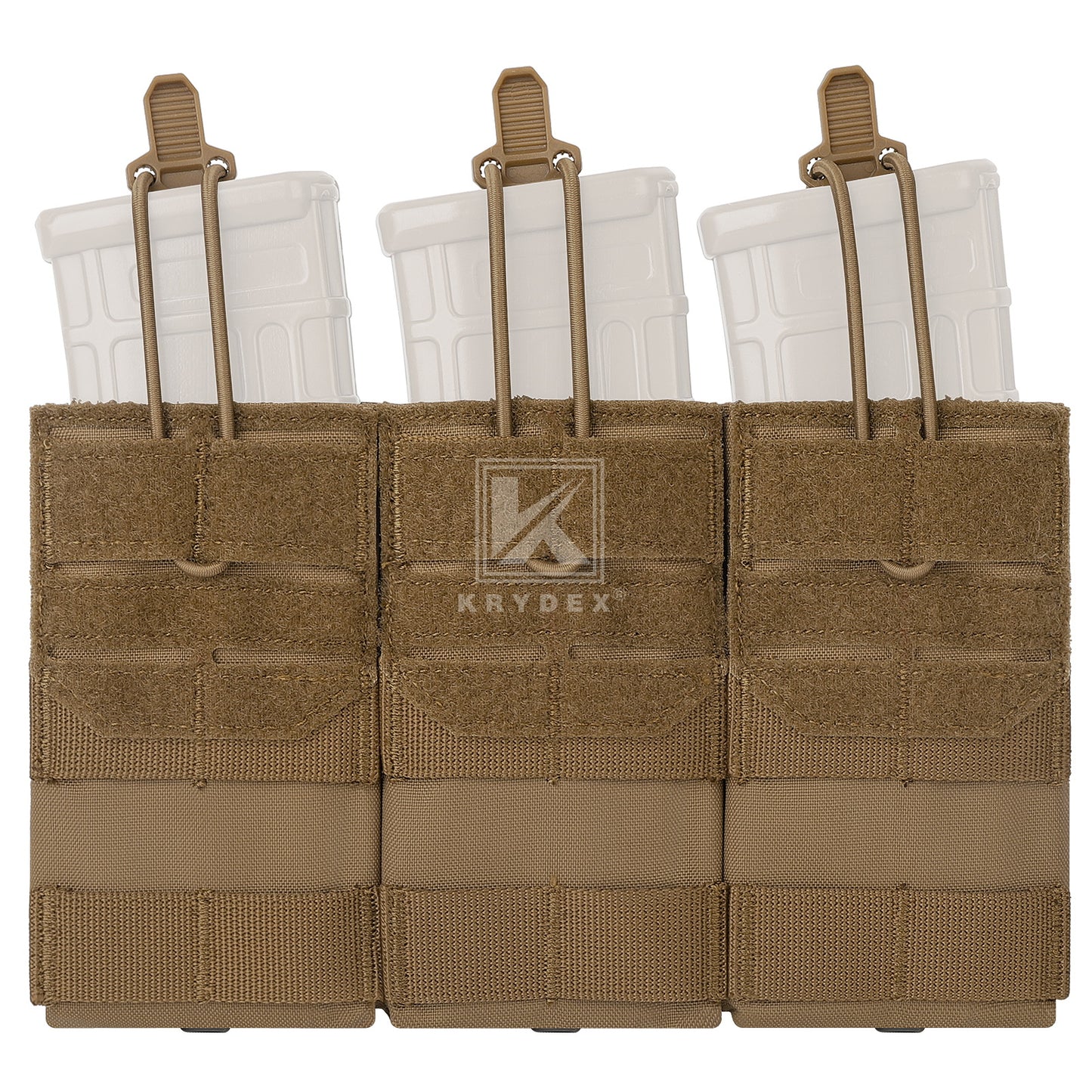Krydex Tactical 556 Triple Mag Pouch Open Top MOLLE Magazine Holder for M4/M16/AR15 Fast Draw Quick Reload