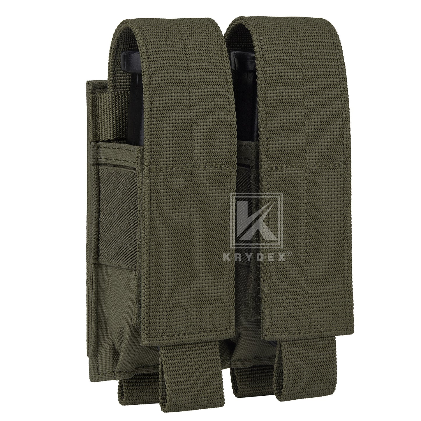 Krydex Tactical 9mm Double Mag Pouch Modular Single / Double Stack Pistol Magzine Holder MOLLE Compatible