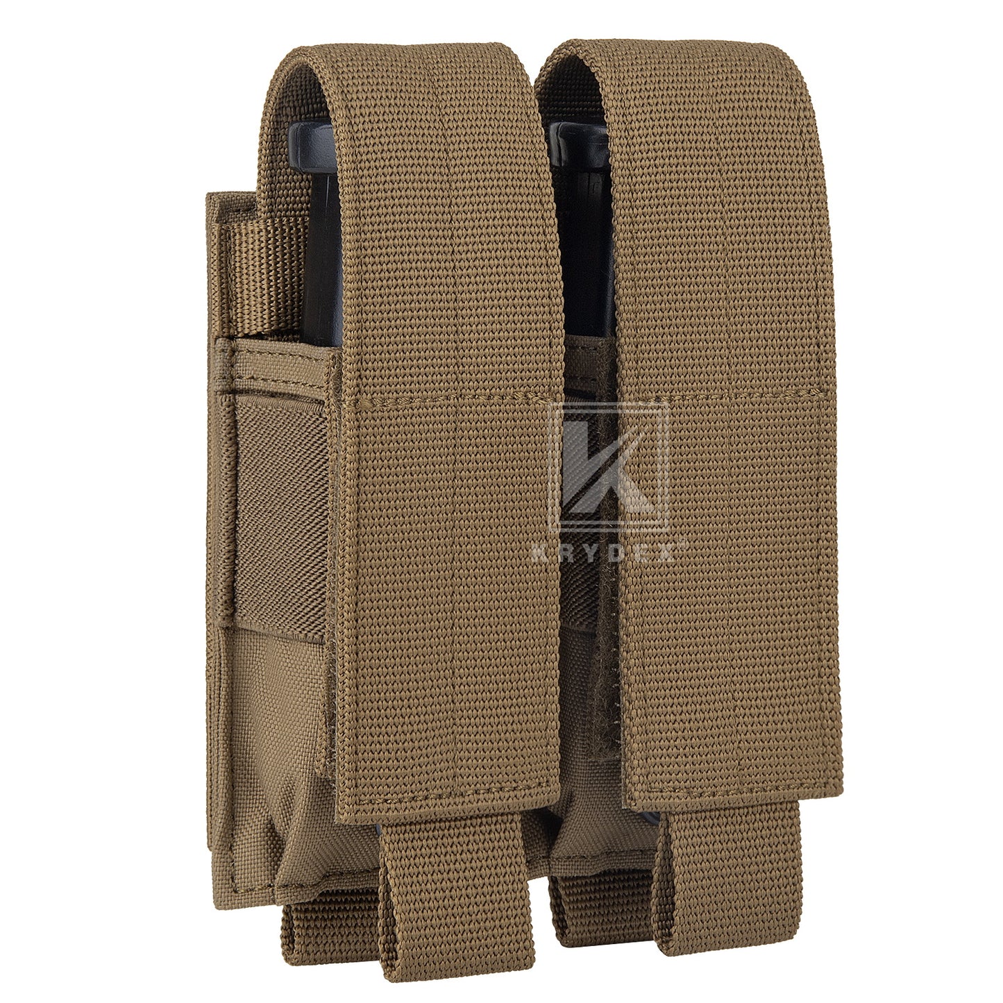 Krydex Tactical 9mm Double Mag Pouch Modular Single / Double Stack Pistol Magzine Holder MOLLE Compatible