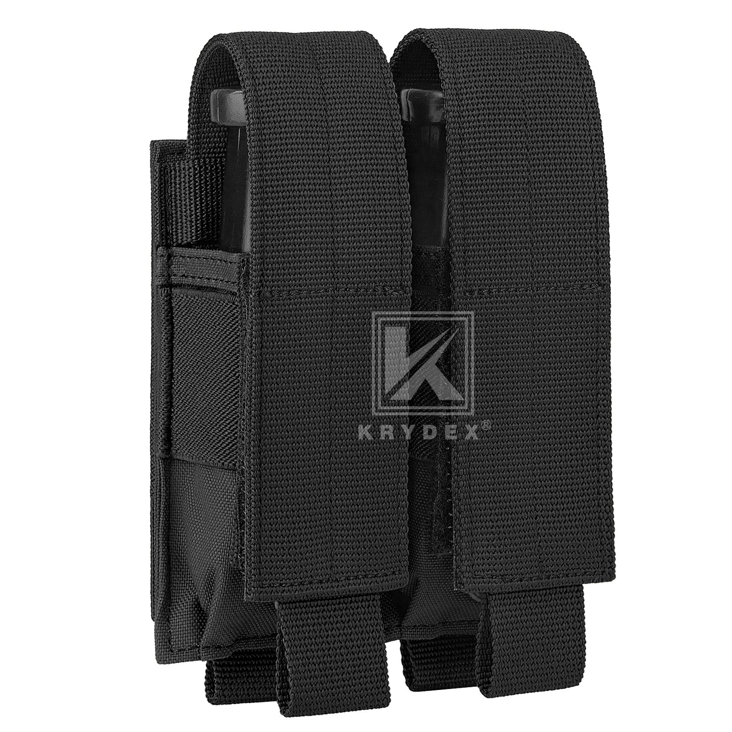 Krydex Tactical 9mm Double Mag Pouch Modular Single / Double Stack Pistol Magzine Holder MOLLE Compatible