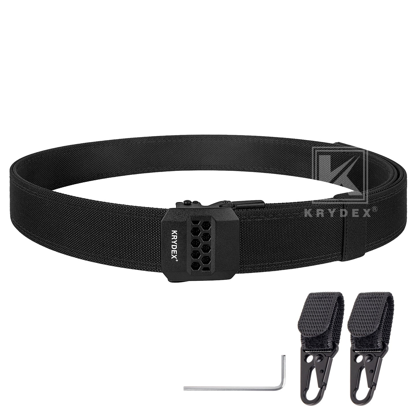 Krydex Tactical Belt 1.5" Heavy Duty EDC Gun Belt Rigid Nylon CCW Belt Quick Release No Sag Belt