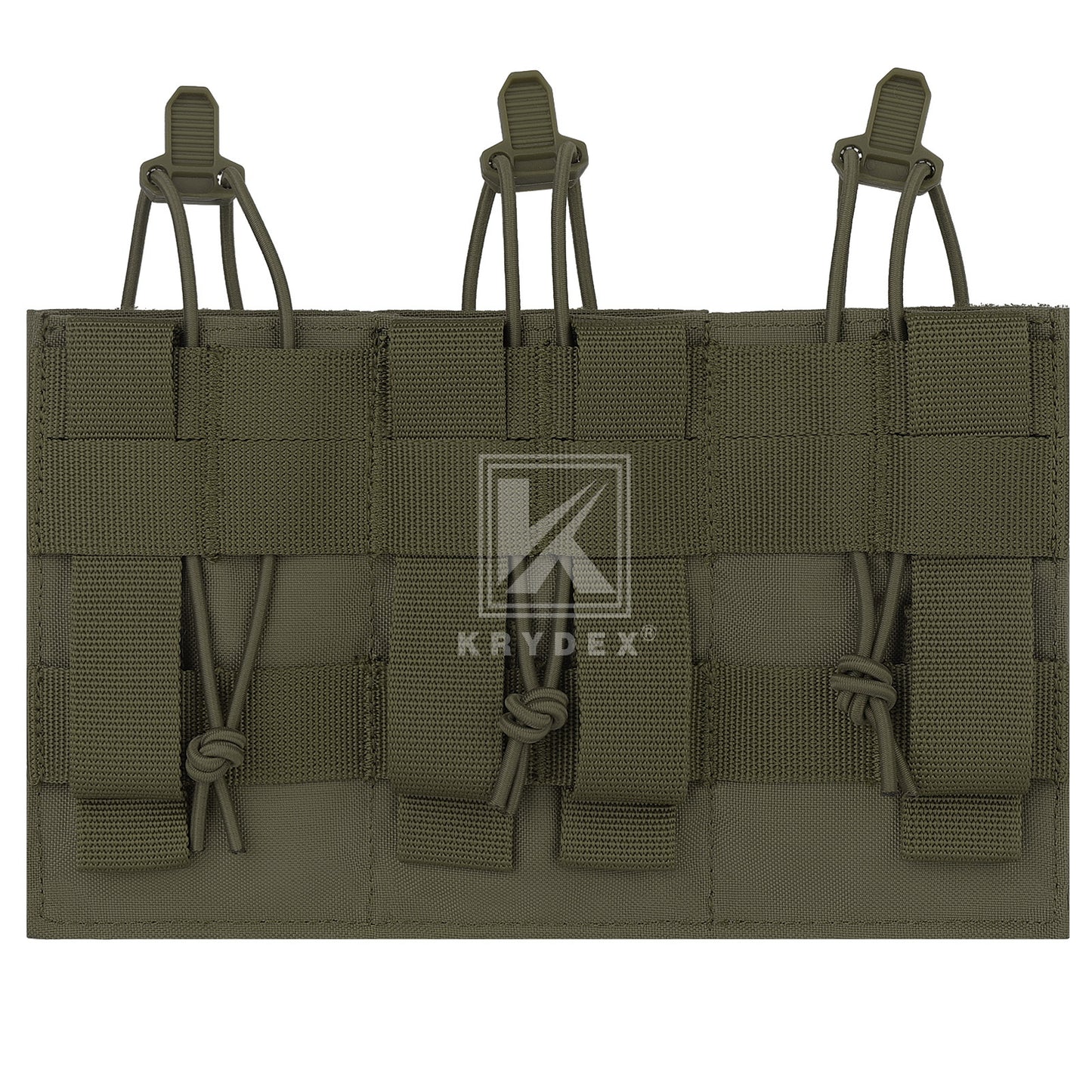 Krydex Tactical 556 Triple Mag Pouch Open Top MOLLE Magazine Holder for M4/M16/AR15 Fast Draw Quick Reload