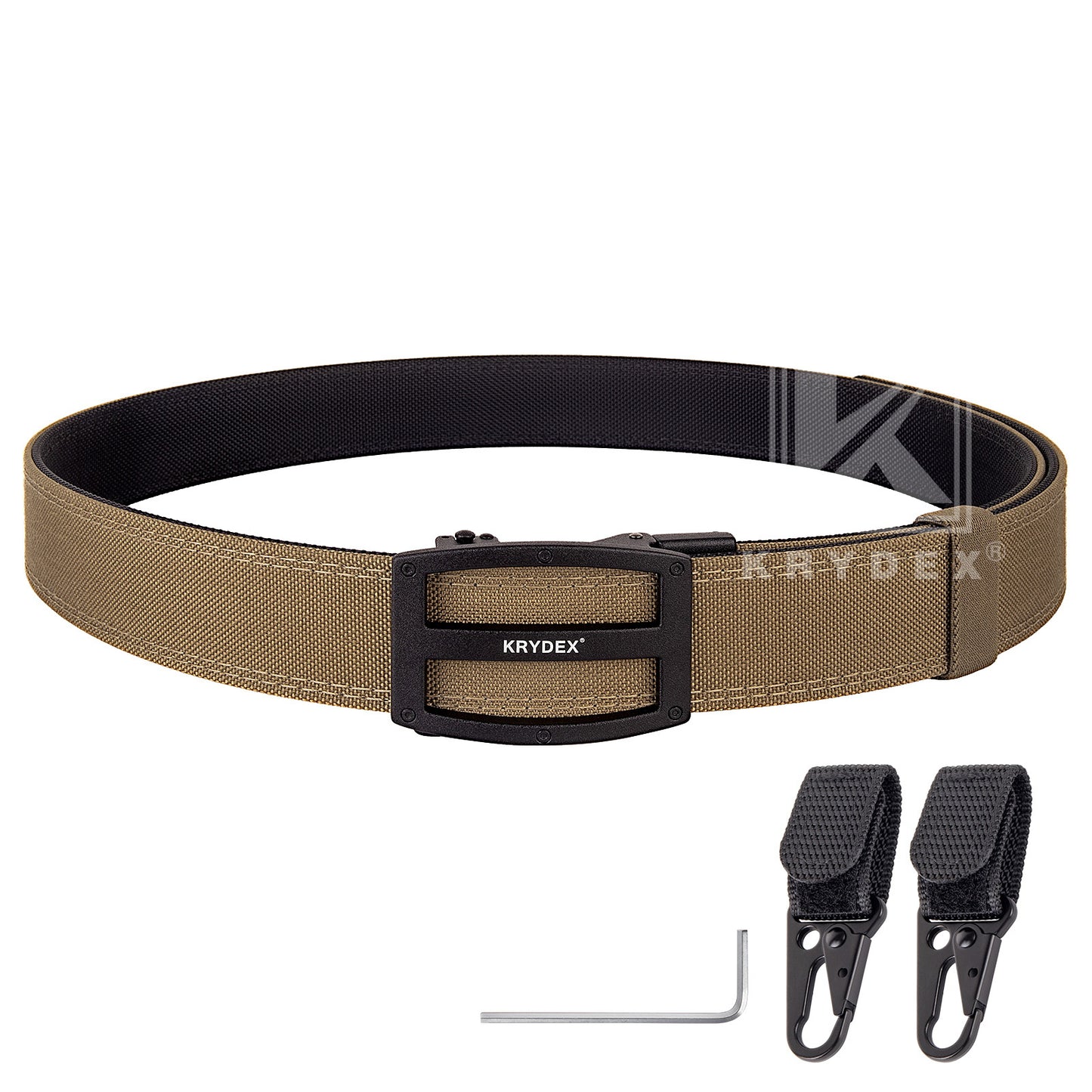 Krydex Tactical 1.5" Heavy Duty EDC Gun Belt Rigid Nylon Easy-on Adjustable Belt for Men