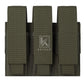 Krydex Tactical 9mm Triple Mag Pouch Modular Single / Double Stack Pistol Magzine Holder MOLLE Compatible