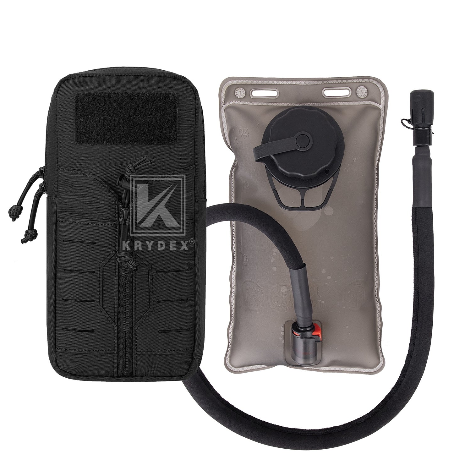 Krydex Tactical 1L Hydration Pack 34oz TPU Water Bladder MOLLE Attachment Vest Outdoor Hiking Backpack