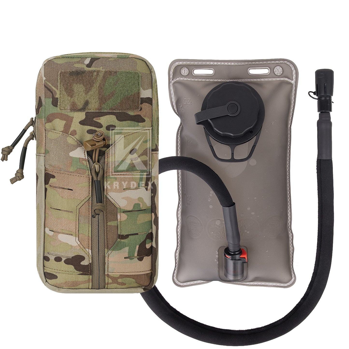 Krydex Tactical 1L Hydration Pack 34oz TPU Water Bladder MOLLE Attachment Vest Outdoor Hiking Backpack