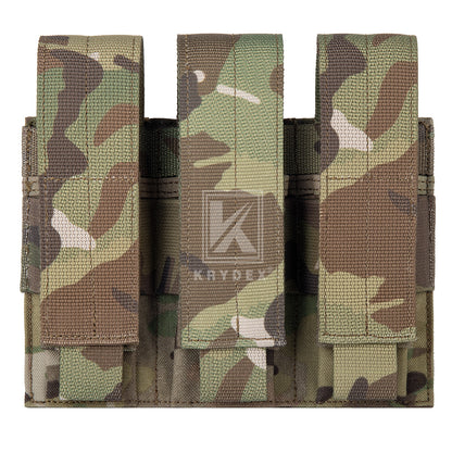 Krydex Tactical 9mm Triple Mag Pouch Modular Single / Double Stack Pistol Magzine Holder MOLLE Compatible