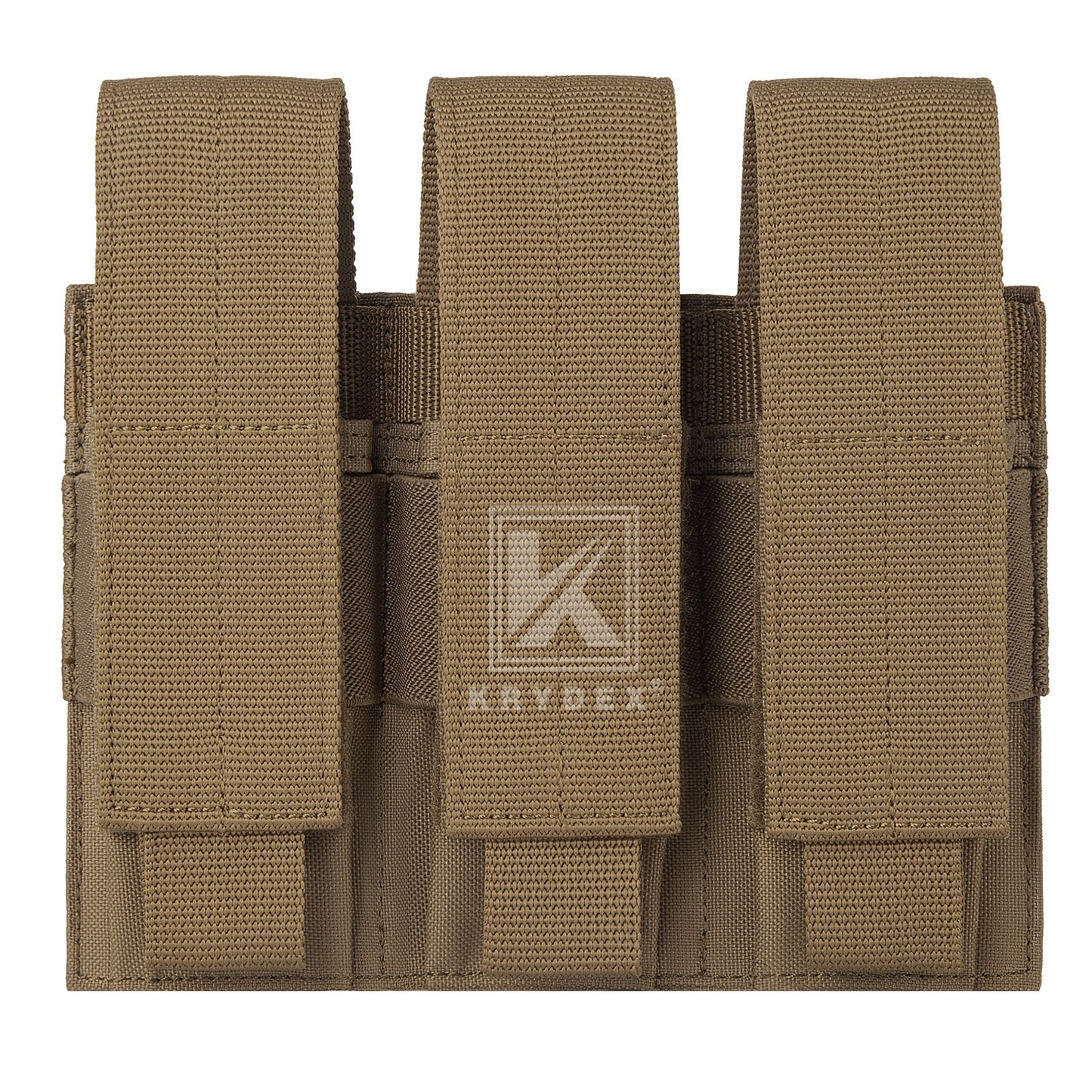 Krydex Tactical 9mm Triple Mag Pouch Modular Single / Double Stack Pistol Magzine Holder MOLLE Compatible