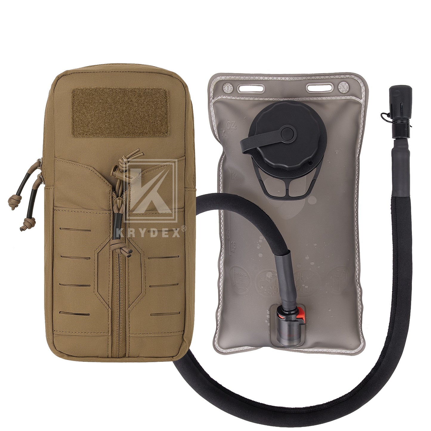Krydex Tactical 1L Hydration Pack 34oz TPU Water Bladder MOLLE Attachment Vest Outdoor Hiking Backpack