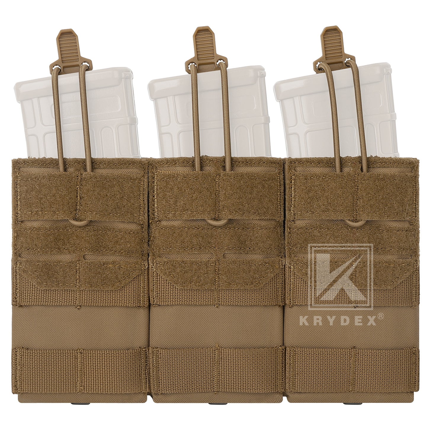 Krydex Tactical 556 Triple Mag Pouch Open Top MOLLE Magazine Holder for M4/M16/AR15 Fast Draw Quick Reload