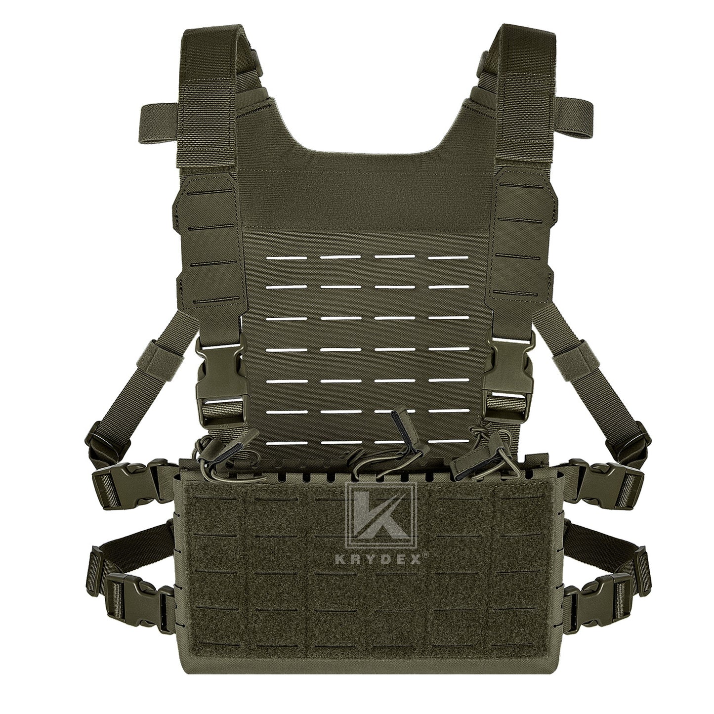 Krydex Tactical Chest Rig Shoulder Strap with Back MOLLE Panel Add-on Loading System